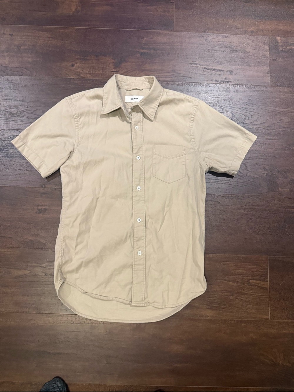 Buck Mason Neutral Tan Short-Sleeve Button-Down Shirt